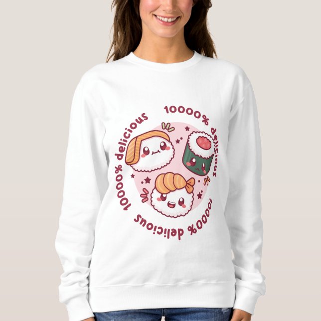 kawaii sushi med roliga citat för svarta älskare t shirt (Framsida)
