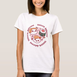 kawaii sushi med roliga citat för svarta älskare t shirt