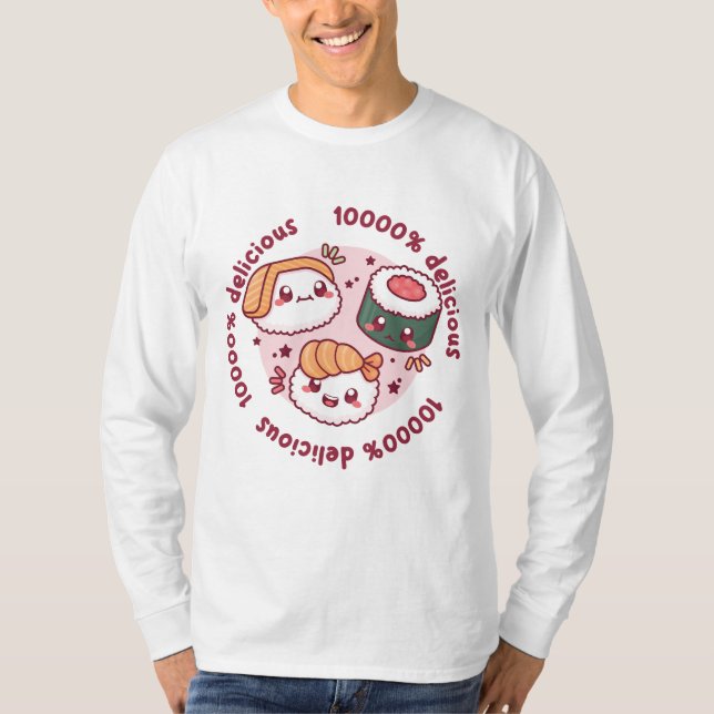 kawaii sushi med roliga citat för svarta älskare t shirt (Framsida)