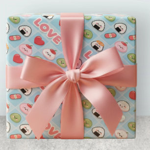 Kawaii Sushi Mochi Mat LOVE Mönster Presentpapper