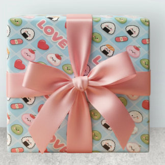 Kawaii Sushi Mochi Mat LOVE Mönster Presentpapper