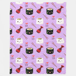 Kawaii Sushi Mönster Fleecefilt