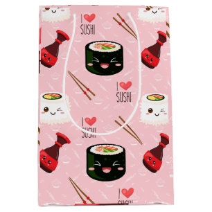 Kawaii Sushi Mönster Ljus rosa