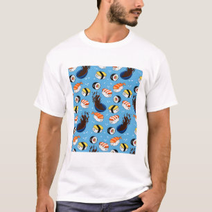 Kawaii Sushi Mönster T Shirt