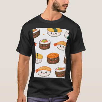 Kawaii Sushi Mönster T Shirt