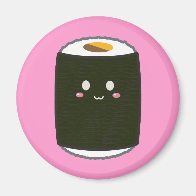 Kawaii Sushi Roll Magnet (Framsidan)