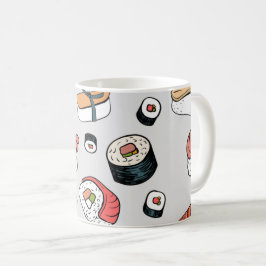 Kawaii Sushi Rolls Mönster Kaffemugg