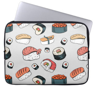 Kawaii Sushi Rolls Mönster Slip-on Sneakers Laptop Fodral