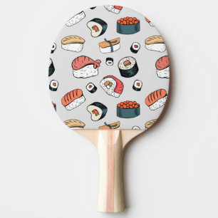 Kawaii Sushi Rolls Mönster Slip-on Sneakers Pingisracket