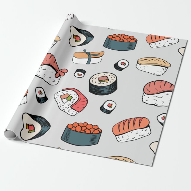 kawaii sushi rolls presentpapper (Utrullad)