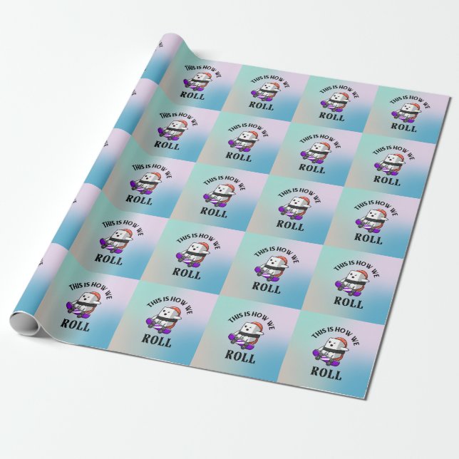 Kawaii Sushi skateboarding Presentpapper (Utrullad)