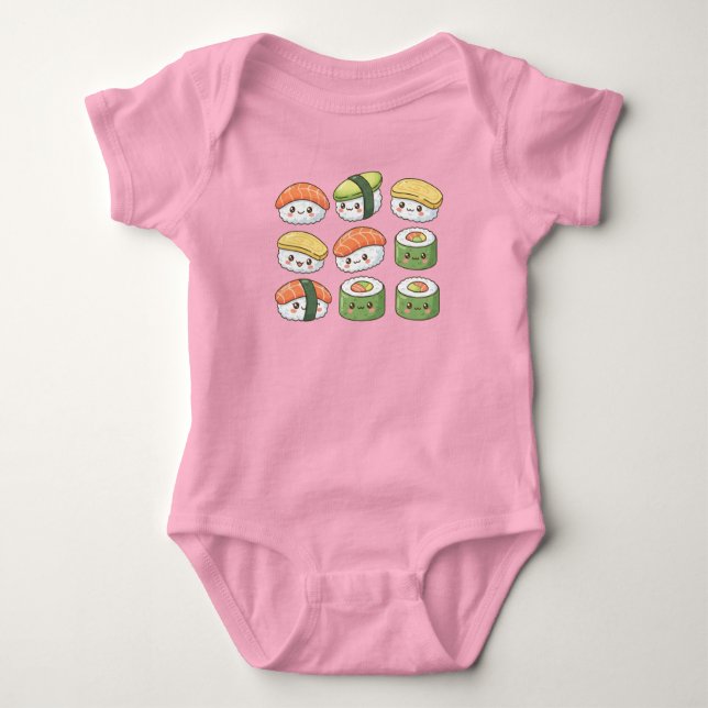 Kawaii Sushi Squad T Shirt (Framsida)