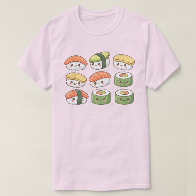 Kawaii Sushi Squad T Shirt (Design framsida)