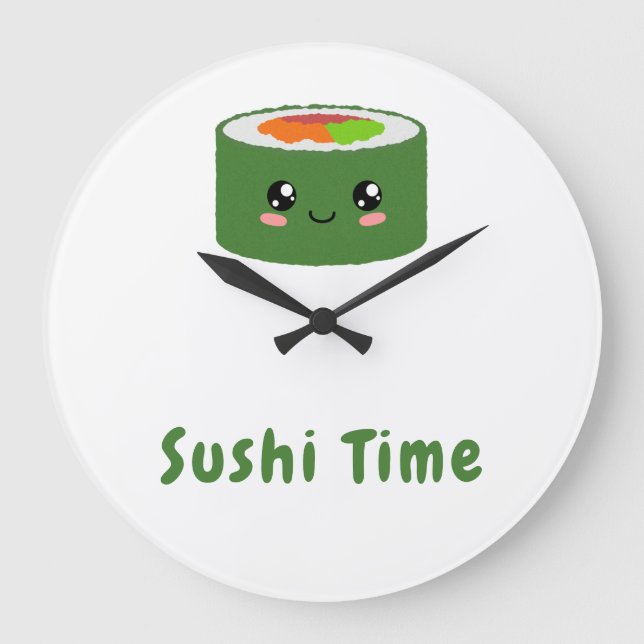 Kawaii Sushi Stor Klocka (Framsida)