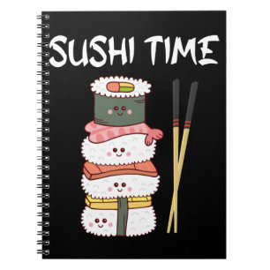 Kawaii Sushi Time Anime Cute Japansk mat Anteckningsbok