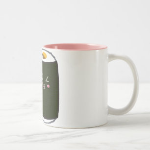 Kawaii Sushirulle med Nadel katten Två-Tonad Mugg