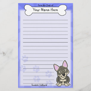 Kawaii svensk Vallhund brevpapper