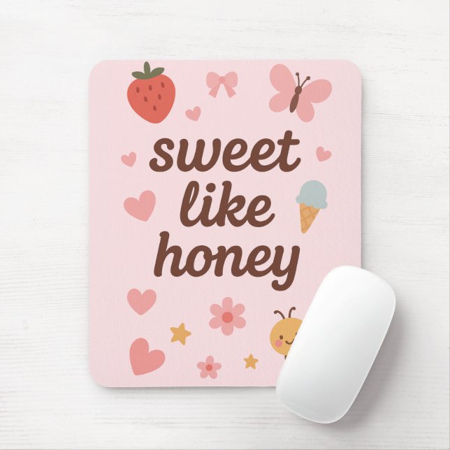 Kawaii Sweet Girl Pink Bee Aesthetic – Cute Design Musmatta (Med mus)