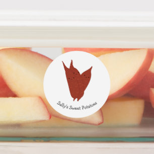 Kawaii Sweet Potatis-etikett med Anpassade Namn Klistermärke