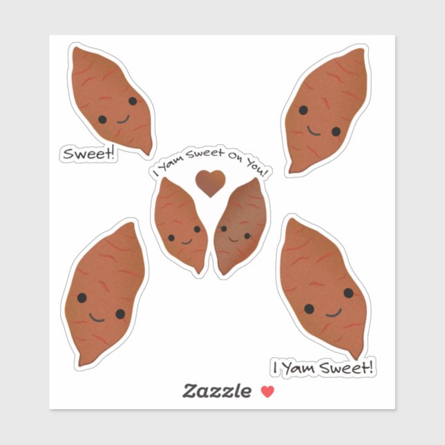 Kawaii Sweet Potato Sticker Set Klistermärken (Ark)