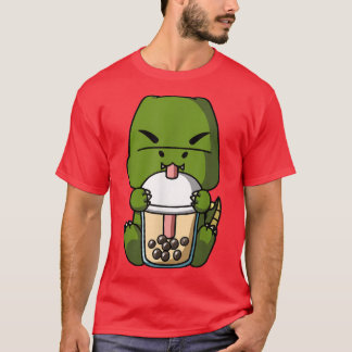 Kawaii T-Rex Dinosaur Boba Mjölk Tea Bubble Tea An T Shirt