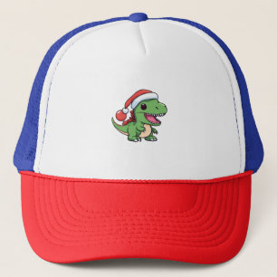 Kawaii T-Rex-dinosaur i julhatt Keps