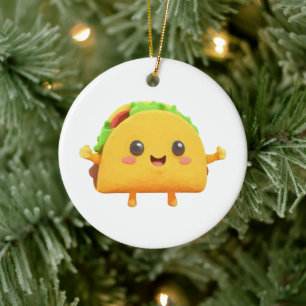 Kawaii Taco Julgransprydnad Keramik