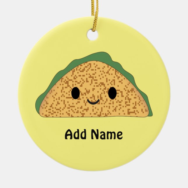 Kawaii Taco Julgransprydnad Keramik (Framsidan)