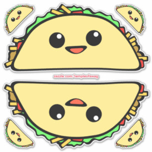 Kawaii Tacos Klistermärken