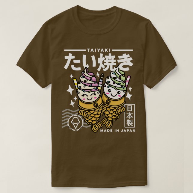 Kawaii Taiyaki Japansk Food Cute Aesthetic Retro T Shirt (Design framsida)