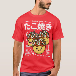 Kawaii Takoyaki Japansk Food Cute Aesthetic Retr T Shirt