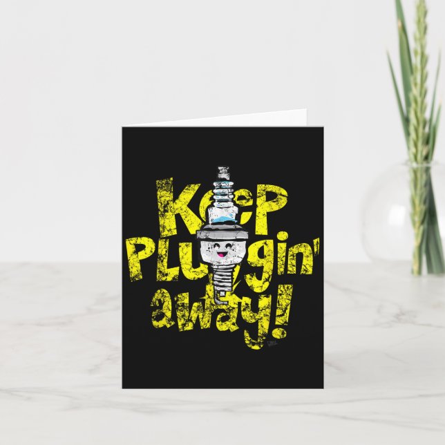 Kawaii tändstift Fortsätt Plugg Motivational R Kort (Framsida)