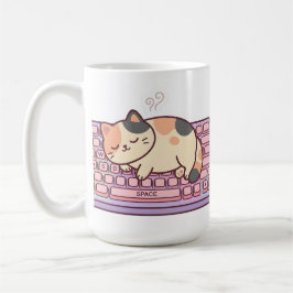 Kawaii Tangentbord Gamer Katt Mugg