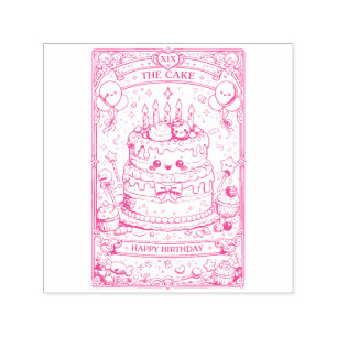 Kawaii Tarot Födelsedag “Tårtan” Pastell söt Självfärgande Stämpel