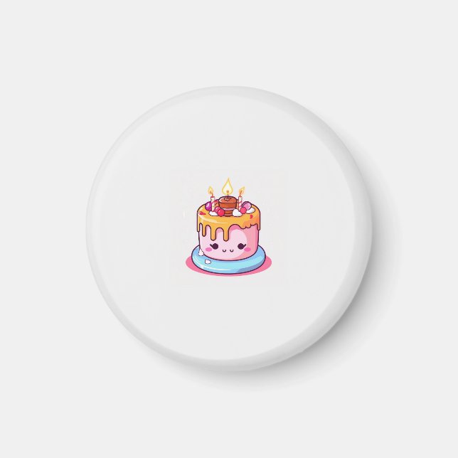 Kawaii tårta magnet, söt rund  magnet (Framsidan)