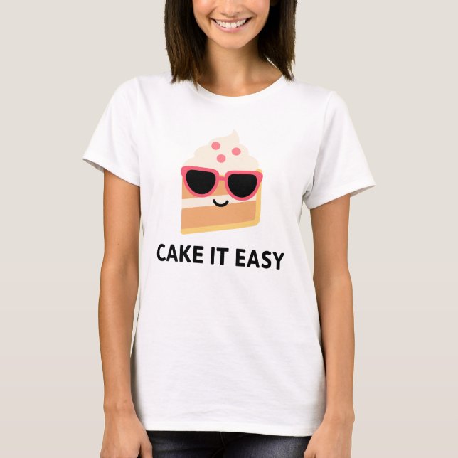 Kawaii tårta med solglasögon t shirt (Framsida)