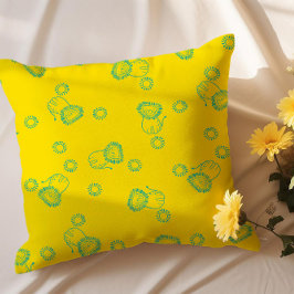 Kawaii Teal Lions & Sunshine – Cute Pattern Kudde