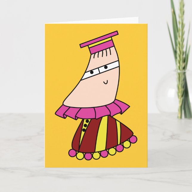 Kawaii-teckenhälsningskort för Academic-klänning Kort (Framsida)