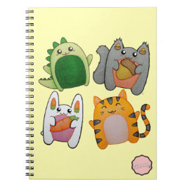 Kawaii Tecknad Animals Anteckningsbok