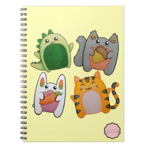 Kawaii Tecknad Animals Anteckningsbok