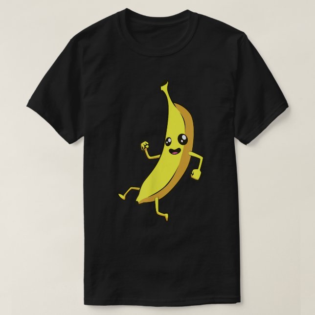Kawaii Tecknad Banana T Shirt (Design framsida)