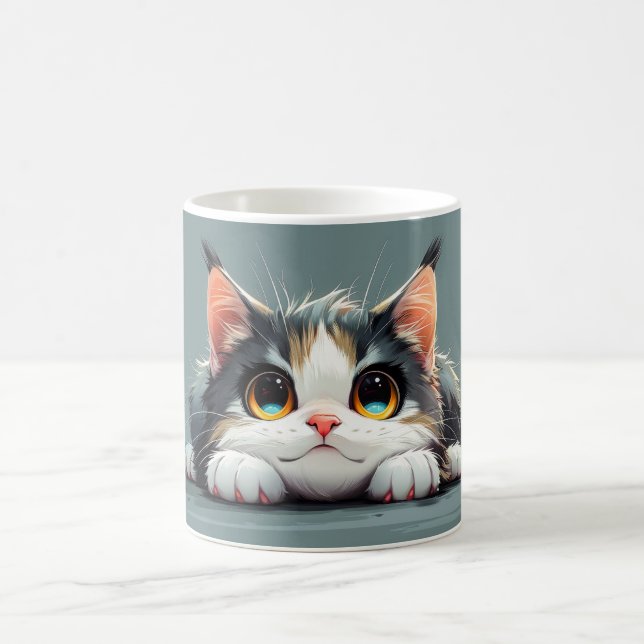 Kawaii Tecknad Cat Kaffemugg (Center)