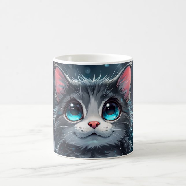 Kawaii Tecknad Cat Kaffemugg (Center)
