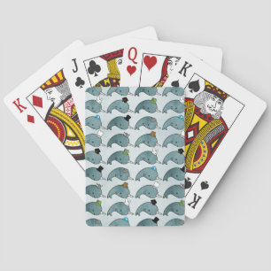 Kawaii Tecknad Grunge Narwhals med hats Card Deck Kortlek