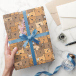 Kawaii Tecknad hund Presentpapper<br><div class="desc">Utforska det trevliga Kawaii Tecknad hund-höljet pappert,  som visar på charmig hundar i brunfärgade nyanser. Idealisk för hund entusiaster och alla som kärlekar vismisk design!</div>