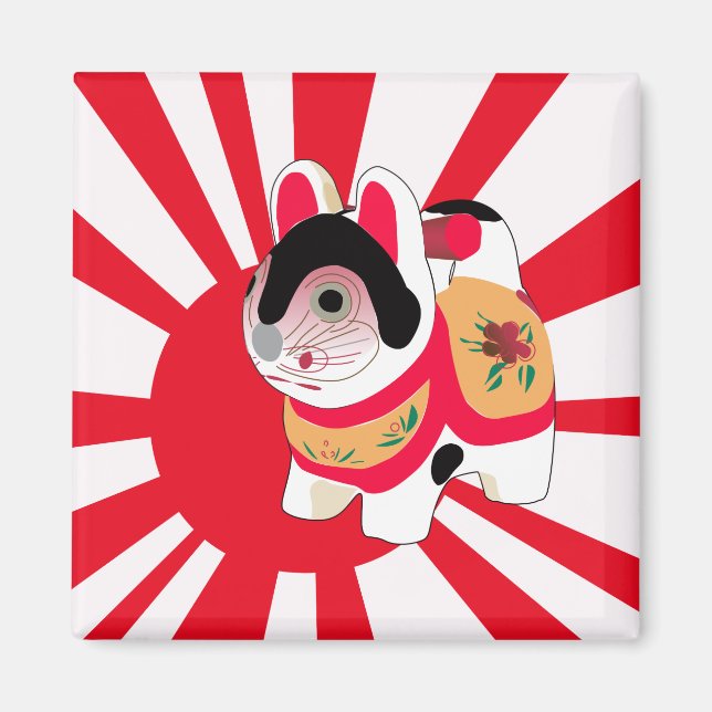 kawaii tecknad kattunge japanese Lucky Cat Magnet (Framsidan)