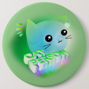 Kawaii Tecknad Kitten Button Knapp