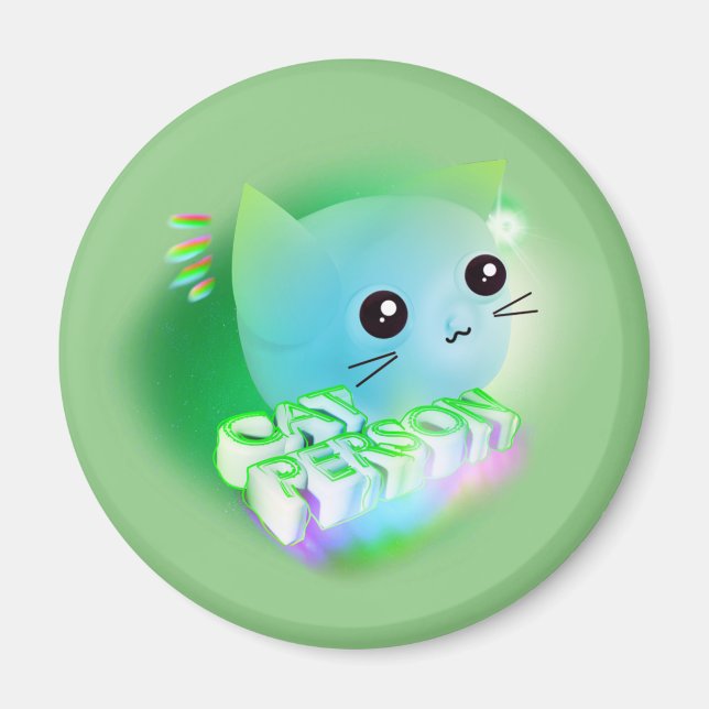 Kawaii Tecknad Kitten Magnet (Framsidan)