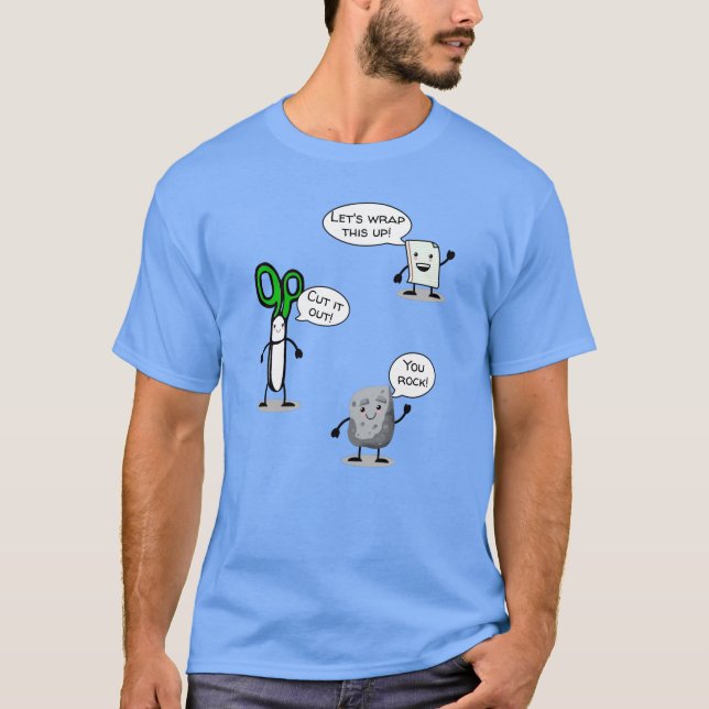 Kawaii Tecknad Sten Papprare sax (roschampo) T Shirt (Framsida)
