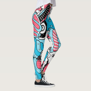 Kawaii Tecknad Stil Dessert Namn och initiala barn Leggings
